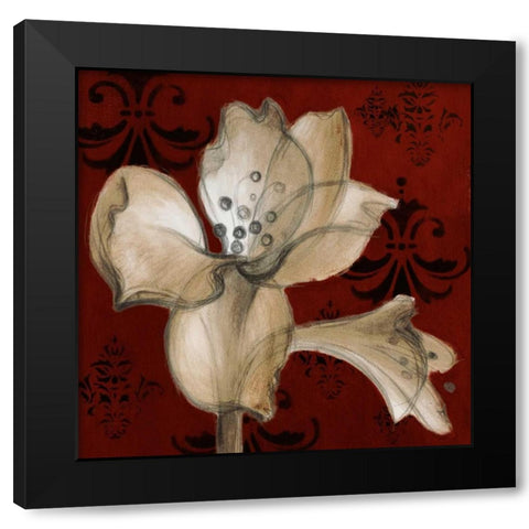 Amaryllis on Red I Black Modern Wood Framed Art Print by Loreth, Lanie