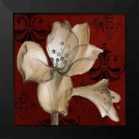 Amaryllis on Red I Black Modern Wood Framed Art Print by Loreth, Lanie