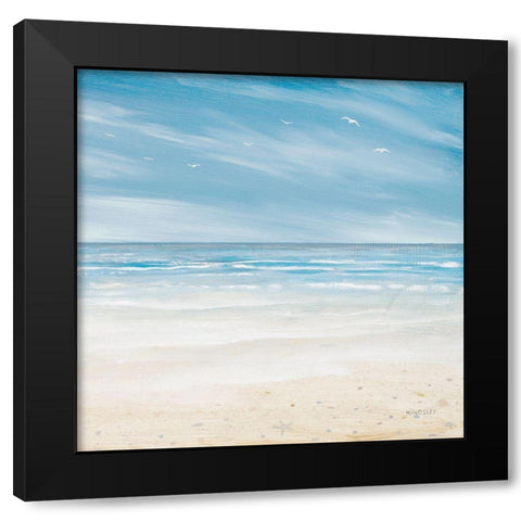 Misty Coastal Days I Black Modern Wood Framed Art Print by Kingsley