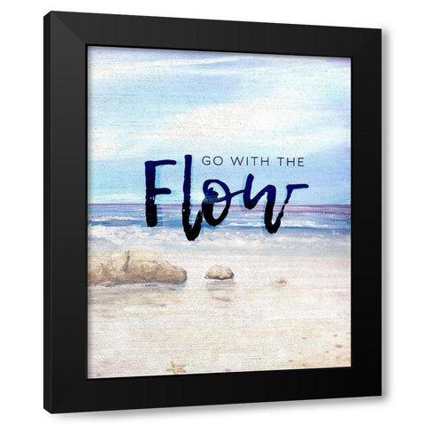 Go with the Flow Black Modern Wood Framed Art Print with Double Matting by Kingsley