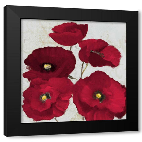 Kindle Poppies II Black Modern Wood Framed Art Print with Double Matting by Loreth, Lanie