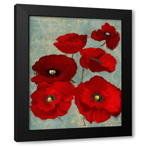 Kindles Poppies II Black Modern Wood Framed Art Print by Loreth, Lanie