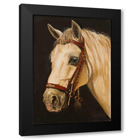 Horse Black Modern Wood Framed Art Print with Double Matting by Arenas, Nelly