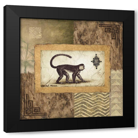 Ashanti Motifs II Black Modern Wood Framed Art Print by Marcon, Michael