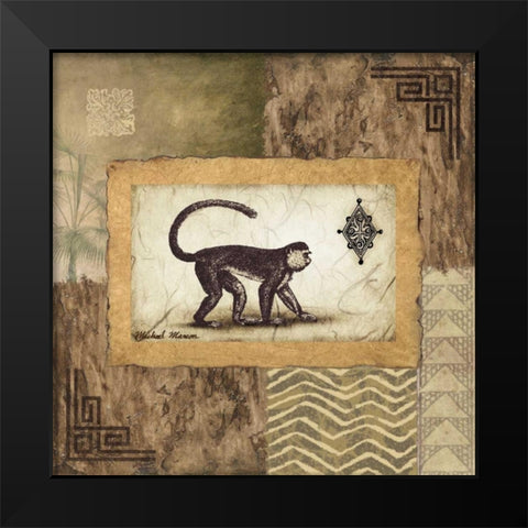 Ashanti Motifs II Black Modern Wood Framed Art Print by Marcon, Michael