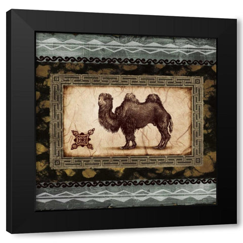 African Expression Square I Black Modern Wood Framed Art Print with Double Matting by Marcon, Michael