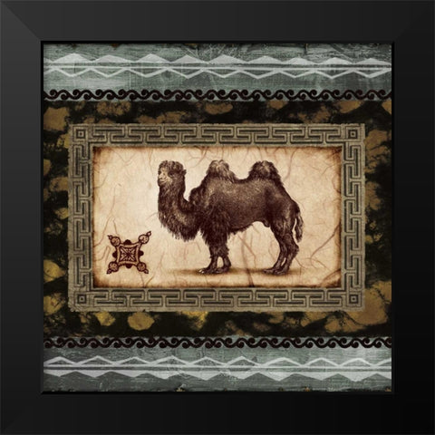 African Expression Square I Black Modern Wood Framed Art Print by Marcon, Michael