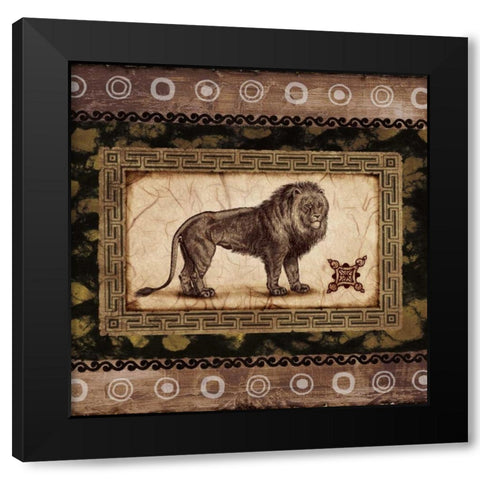 African Expression Square II Black Modern Wood Framed Art Print with Double Matting by Marcon, Michael