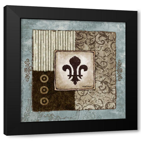 Fleur de Lis II Black Modern Wood Framed Art Print by Marcon, Michael