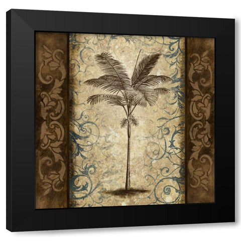 Palm Square I Black Modern Wood Framed Art Print with Double Matting by Marcon, Michael