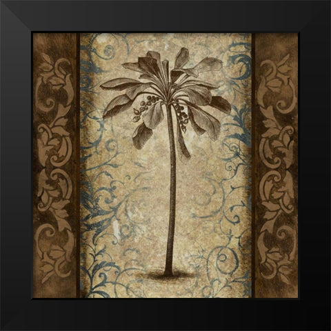 Palm Square II Black Modern Wood Framed Art Print by Marcon, Michael