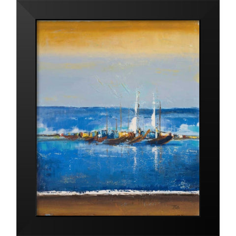 Blue Ocean I Black Modern Wood Framed Art Print by Pinto, Patricia