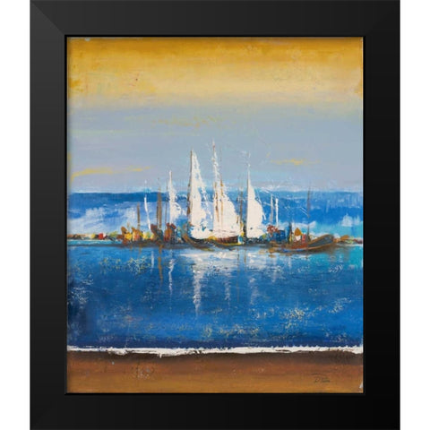 Blue Ocean II Black Modern Wood Framed Art Print by Pinto, Patricia
