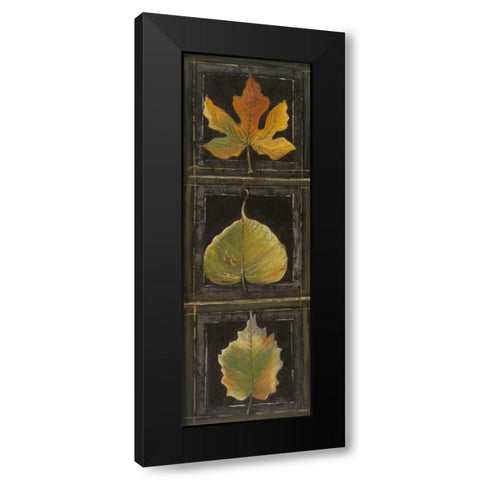 Three Leaves I Black Modern Wood Framed Art Print with Double Matting by Pinto, Patricia