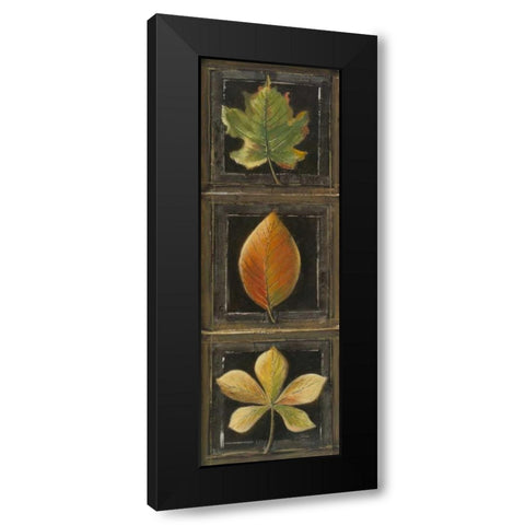 Three Leaves II Black Modern Wood Framed Art Print with Double Matting by Pinto, Patricia
