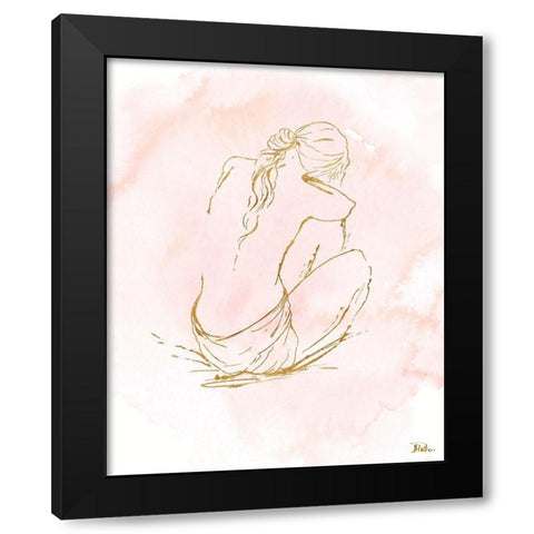 Nude on Pink I Black Modern Wood Framed Art Print with Double Matting by Pinto, Patricia