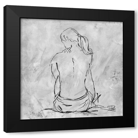 Nude Sketch II Black Modern Wood Framed Art Print with Double Matting by Pinto, Patricia