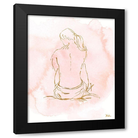 Nude on Pink II Black Modern Wood Framed Art Print with Double Matting by Pinto, Patricia