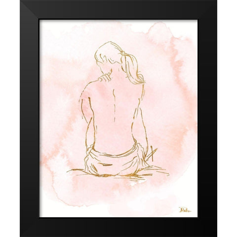 Nude on Pink II Black Modern Wood Framed Art Print by Pinto, Patricia