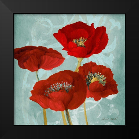 Rouge Pavots I Black Modern Wood Framed Art Print by Loreth, Lanie