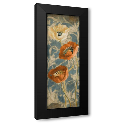 Poppies de Bleu II Black Modern Wood Framed Art Print by Loreth, Lanie