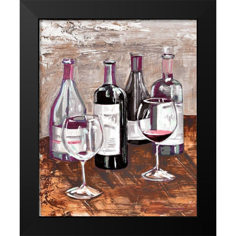 Drink At The Wine Bar Black Modern Wood Framed Art Print by French-Roussia, Heather A.