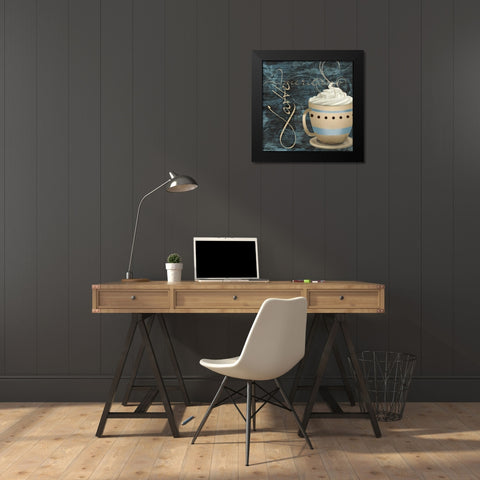 Latte Black Modern Wood Framed Art Print by SD Graphics Studio