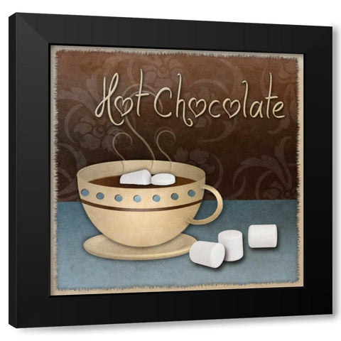 Hot Chocolate Black Modern Wood Framed Art Print with Double Matting by SD Graphics Studio