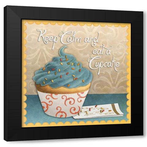 Cupcake I Black Modern Wood Framed Art Print by SD Graphics Studio