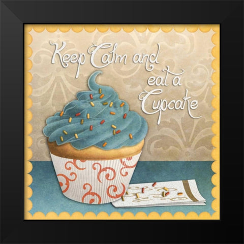 Cupcake I Black Modern Wood Framed Art Print by SD Graphics Studio