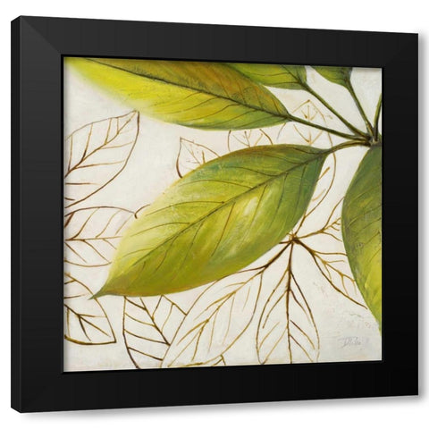 Fresh Leaves I Black Modern Wood Framed Art Print by Pinto, Patricia