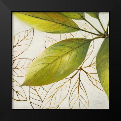 Fresh Leaves I Black Modern Wood Framed Art Print by Pinto, Patricia