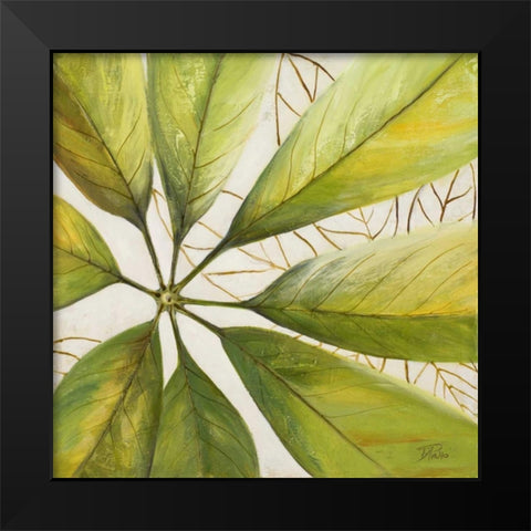 Fresh Leaves II Black Modern Wood Framed Art Print by Pinto, Patricia