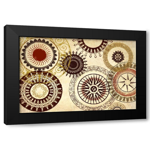 Egyptian Textile Black Modern Wood Framed Art Print by Marcon, Michael