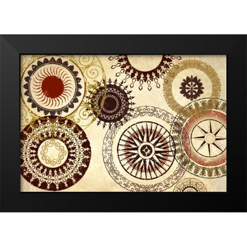 Egyptian Textile Black Modern Wood Framed Art Print by Marcon, Michael