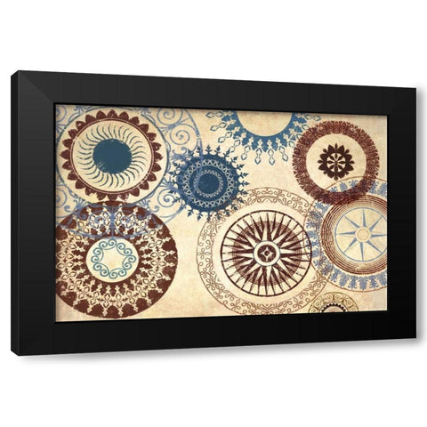 Adobe Textile Black Modern Wood Framed Art Print with Double Matting by Marcon, Michael