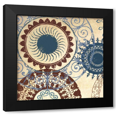 Adobe Textile I Black Modern Wood Framed Art Print with Double Matting by Marcon, Michael