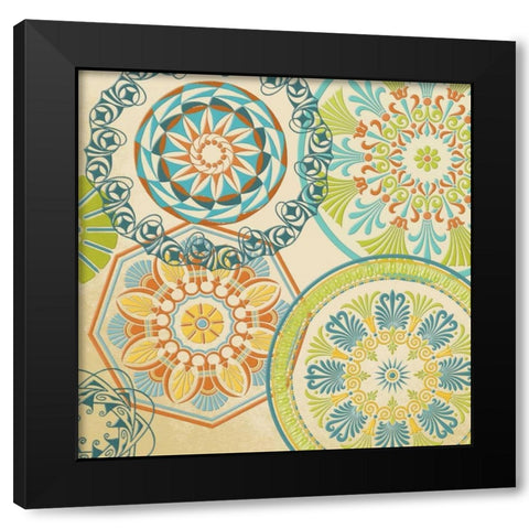 Spirographics Square I Black Modern Wood Framed Art Print with Double Matting by Studio, Sd Graphics