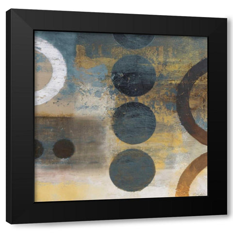 Blue Liberate Square I Black Modern Wood Framed Art Print with Double Matting by Marcon, Michael