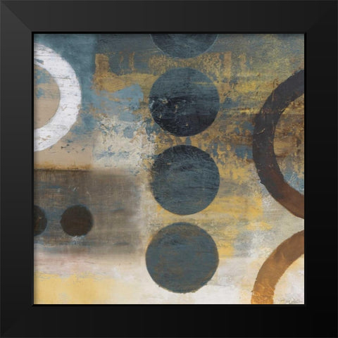 Blue Liberate Square I Black Modern Wood Framed Art Print by Marcon, Michael