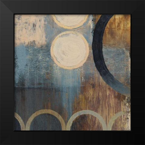 Blue Liberate Square II Black Modern Wood Framed Art Print by Marcon, Michael
