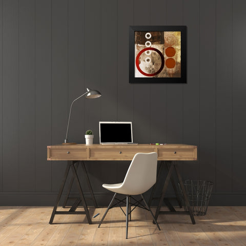 Red Liberate Square I Black Modern Wood Framed Art Print by Marcon, Michael