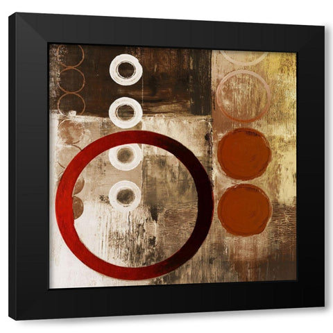 Red Liberate Square I Black Modern Wood Framed Art Print with Double Matting by Marcon, Michael