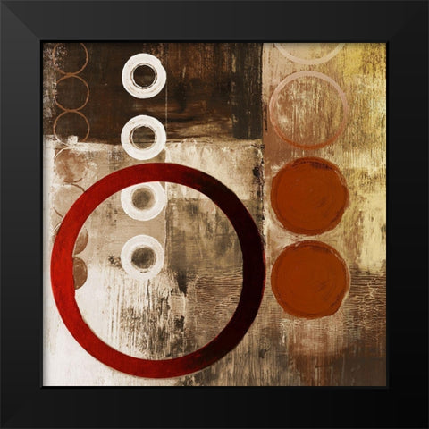 Red Liberate Square I Black Modern Wood Framed Art Print by Marcon, Michael