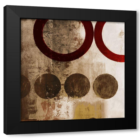 Red Liberate Square II Black Modern Wood Framed Art Print with Double Matting by Marcon, Michael