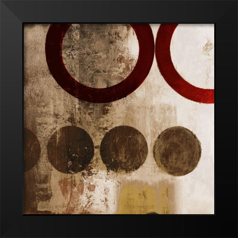 Red Liberate Square II Black Modern Wood Framed Art Print by Marcon, Michael