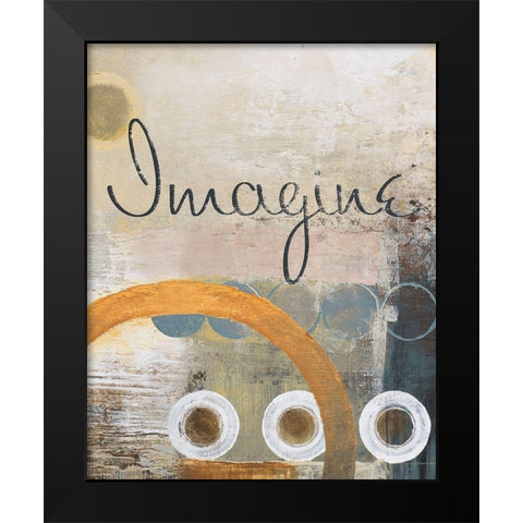 Imagine Black Modern Wood Framed Art Print by Marcon, Michael
