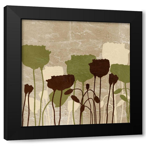 Floral Simplicity II Black Modern Wood Framed Art Print by Pinto, Patricia