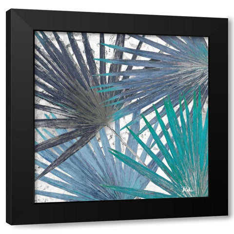 Organic Blue I Black Modern Wood Framed Art Print by Pinto, Patricia