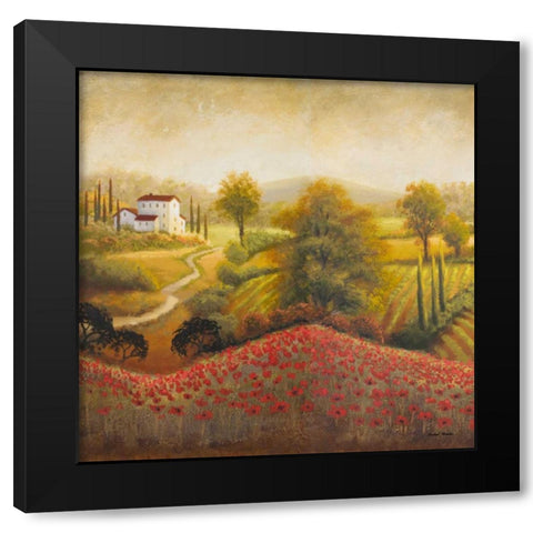 Flourishing Vineyard Square I Black Modern Wood Framed Art Print by Marcon, Michael